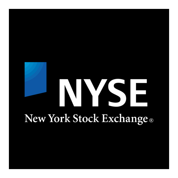 NYSE New York Stock Exchange logo on black background.