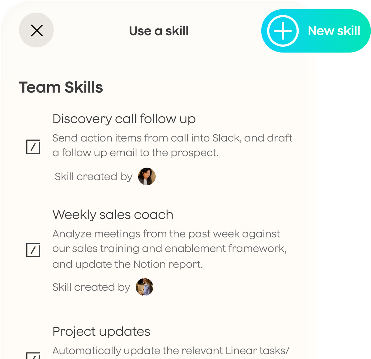 Shared skills & templates
