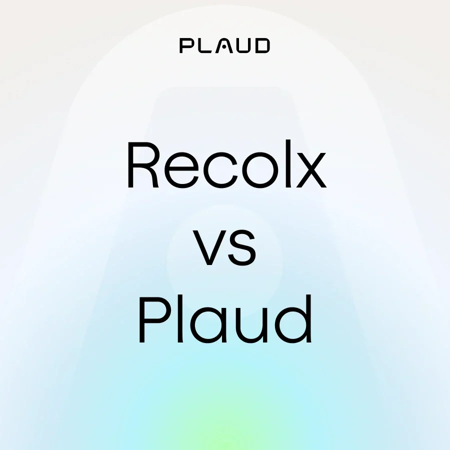 Comparison between Recolx and Plaud AI note takers.