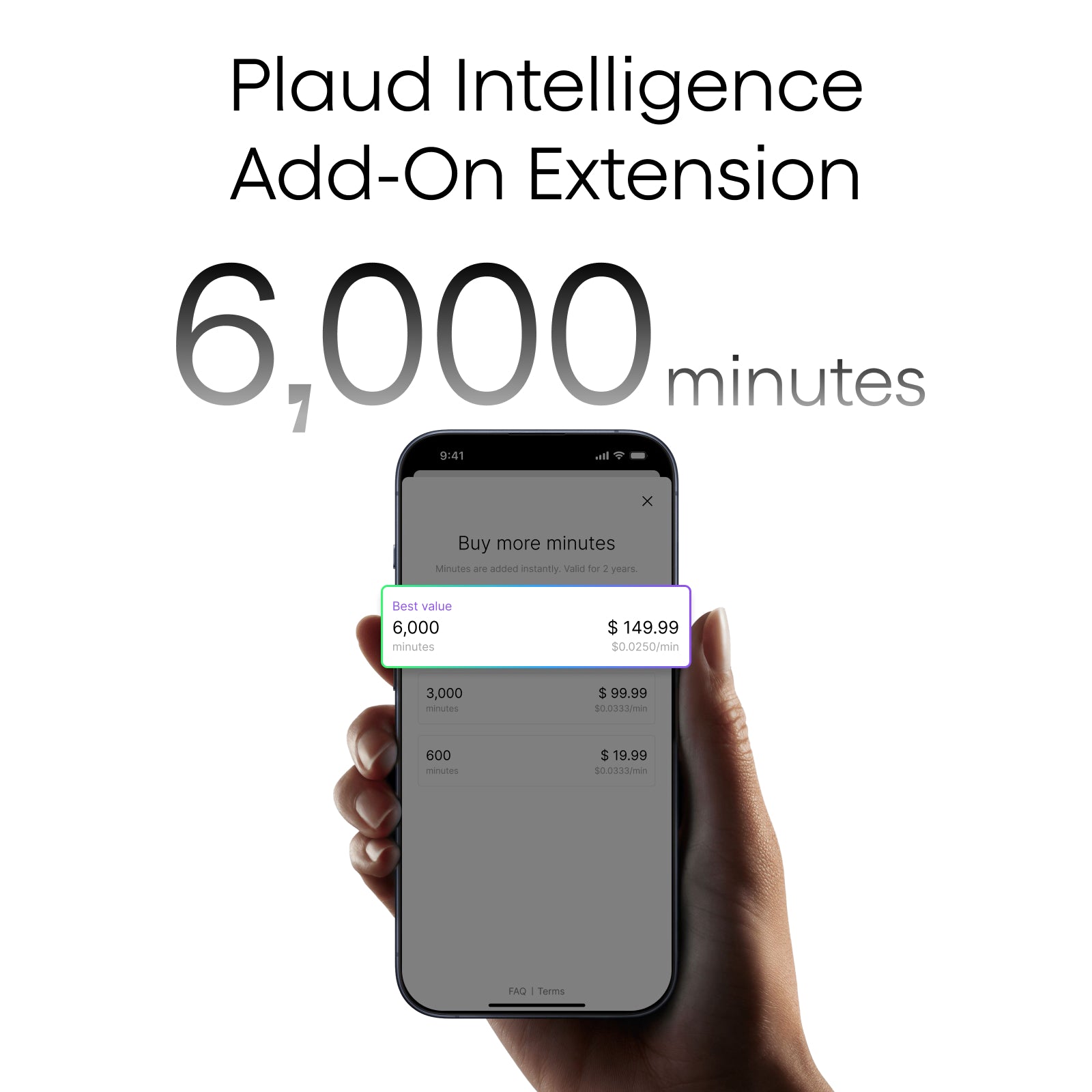 Plaud Intelligence Add-On Extension (6,000 mins)