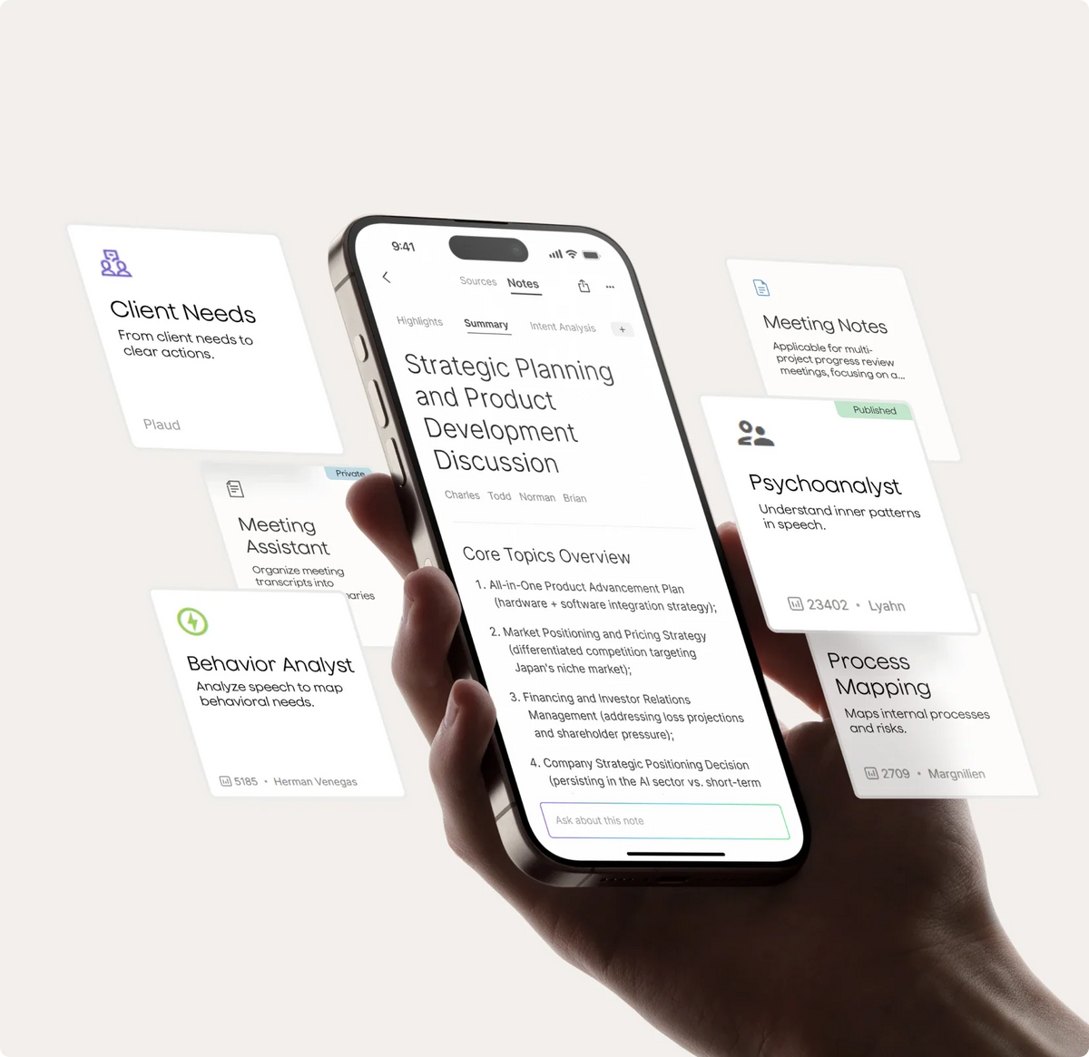 Plaud App summary user interface screen.