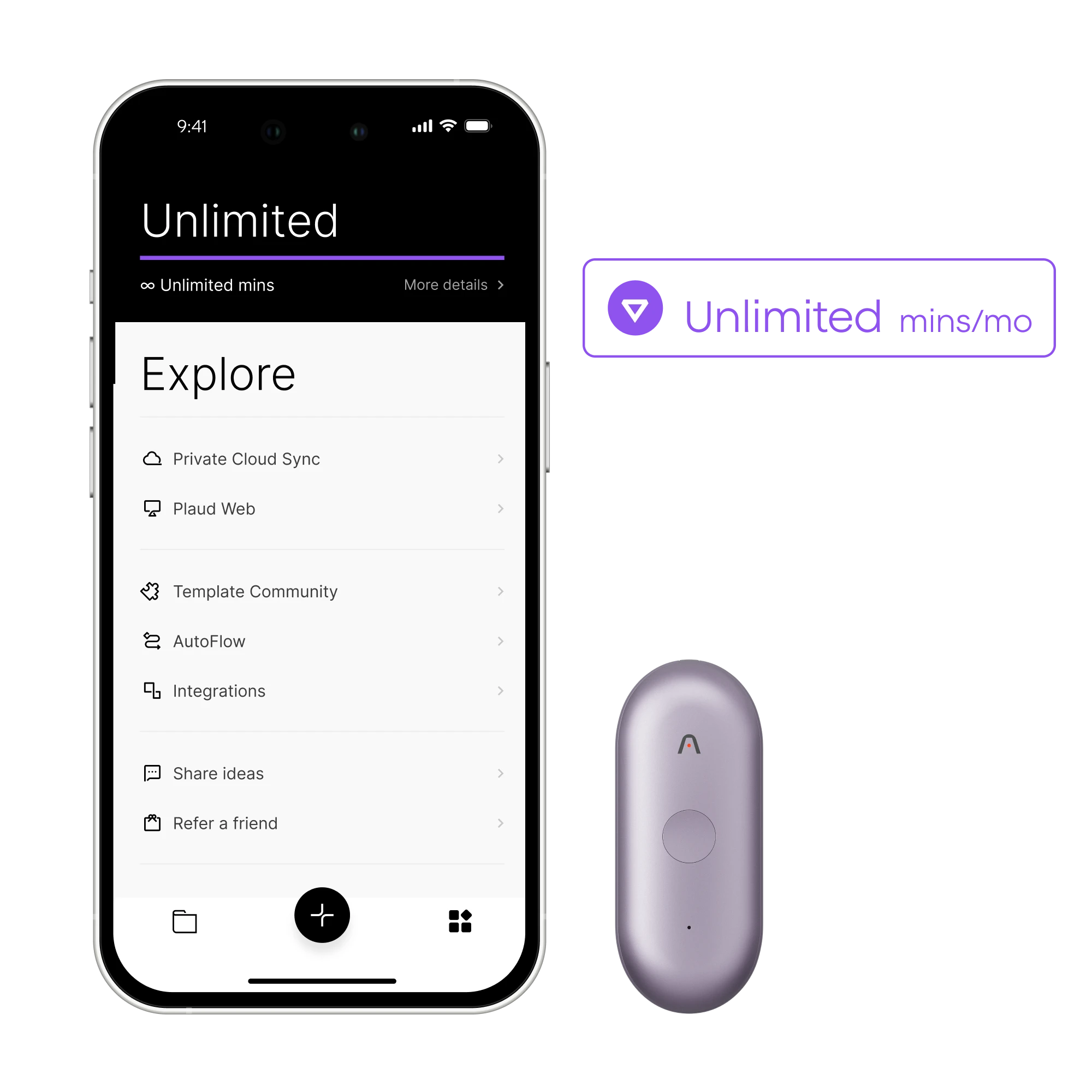 Plaud NotePin S & AI Annual Unlimited Plan