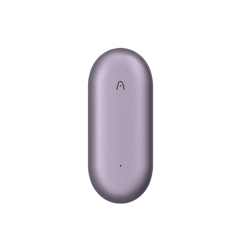 Sleek silver Plaud NotePin wearable AI note-taking device with oval design and single button for recording conversations and generating AI summaries